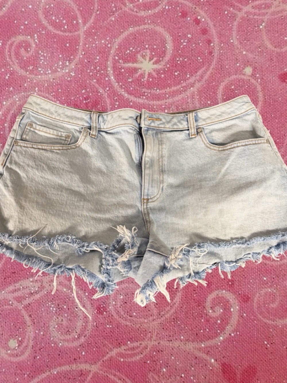 PINK Victoria's Secret Light Blue Frayed Denim Shorts